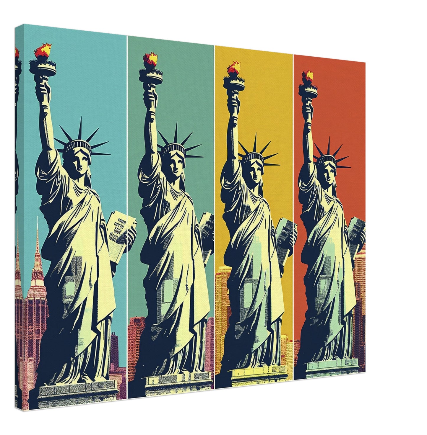 New York City - Canvas - Statue Of Liberty Quadrants