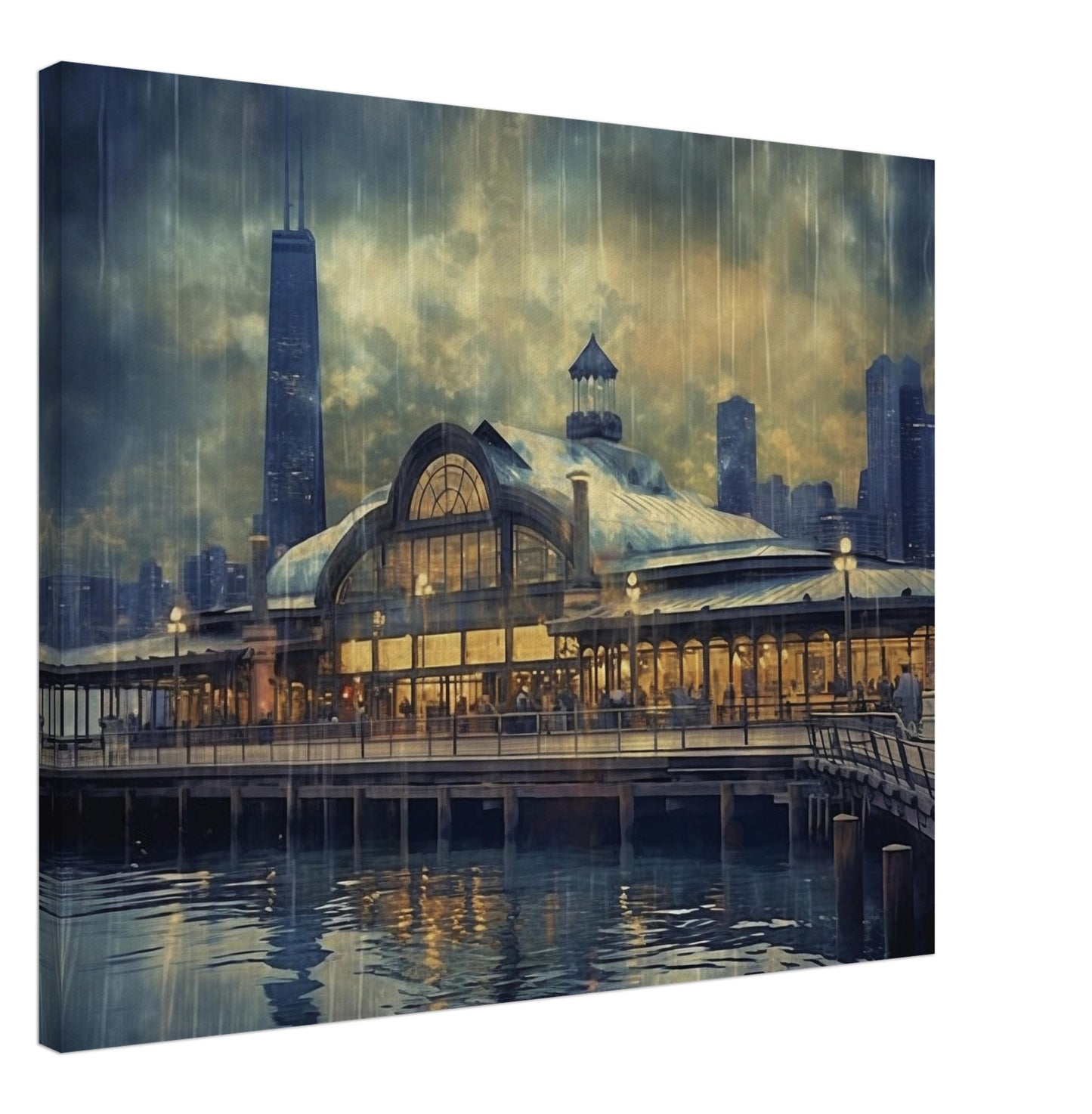 Chicago - Canvas - Foggy Pier