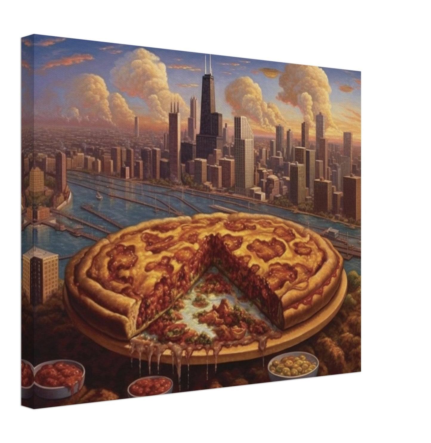 Chicago - Canvas - Deep Dish Pizza Views