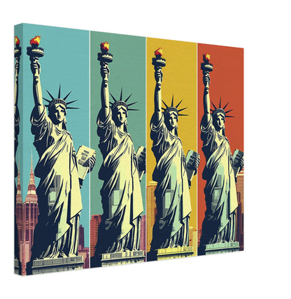 New York City - Canvas - Statue Of Liberty Quadrants