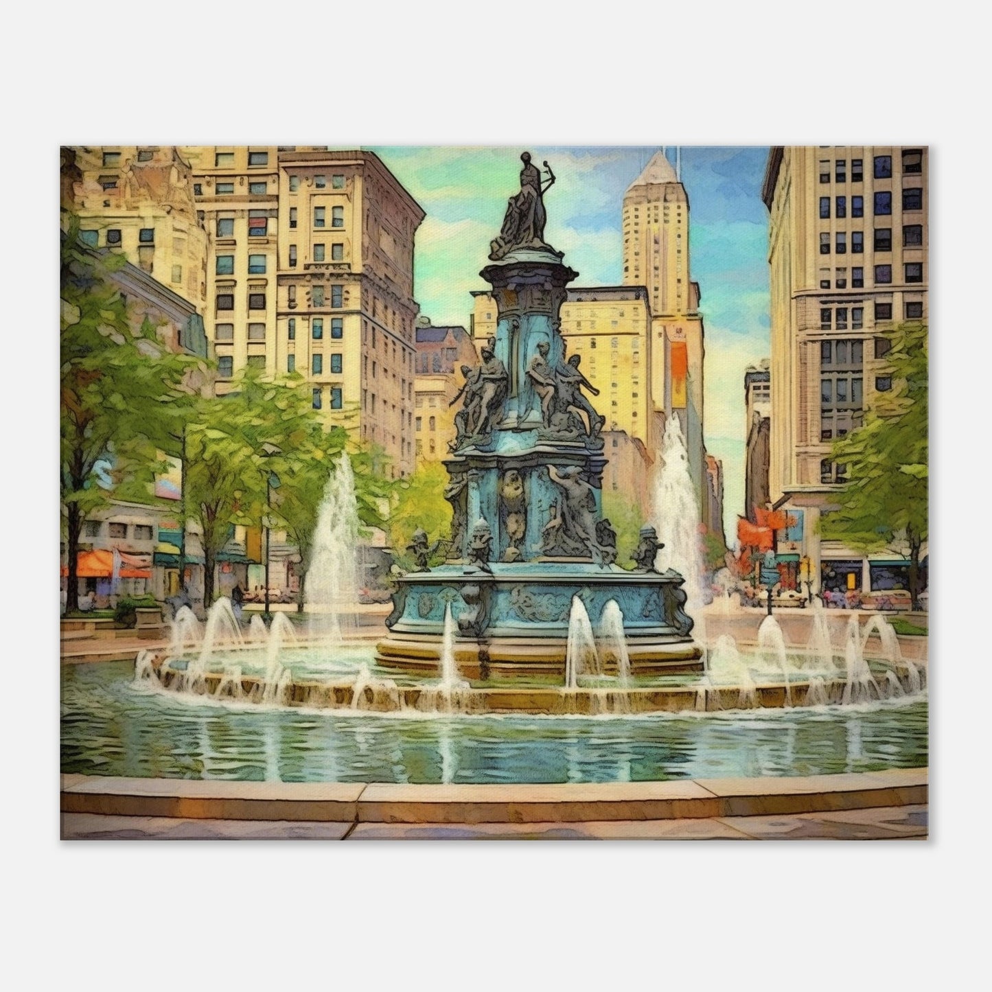 Cincinnati - Canvas - Fountain Squared