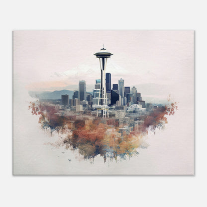 Seattle - Canvas - Double Exposure Style