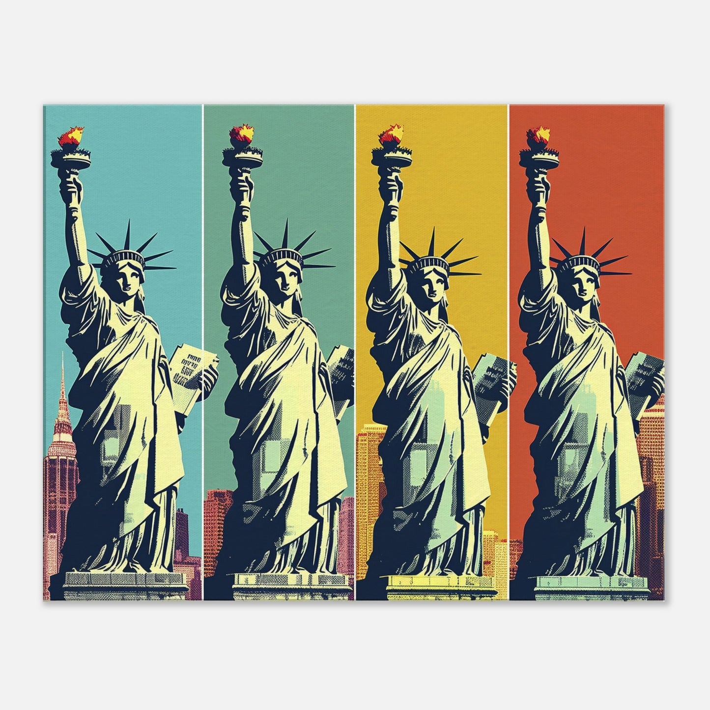 New York City - Canvas - Statue Of Liberty Quadrants