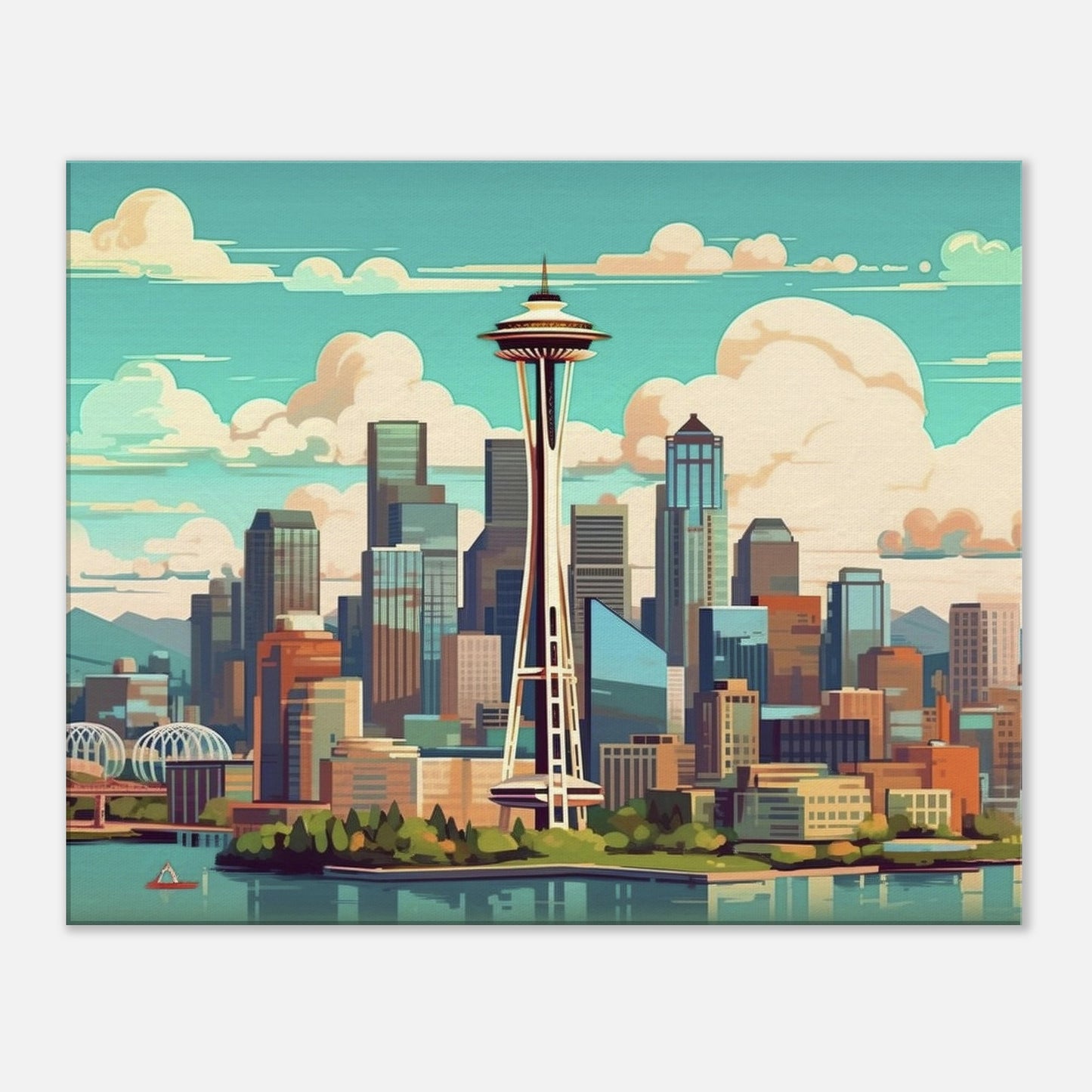 Seattle - Canvas - Colorful Day