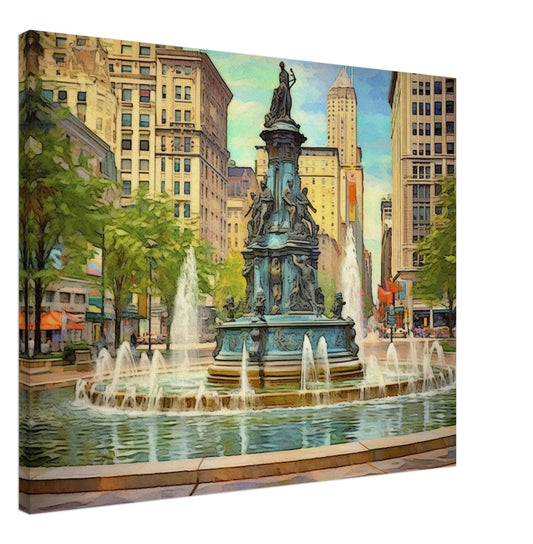 Cincinnati - Canvas - Fountain Squared