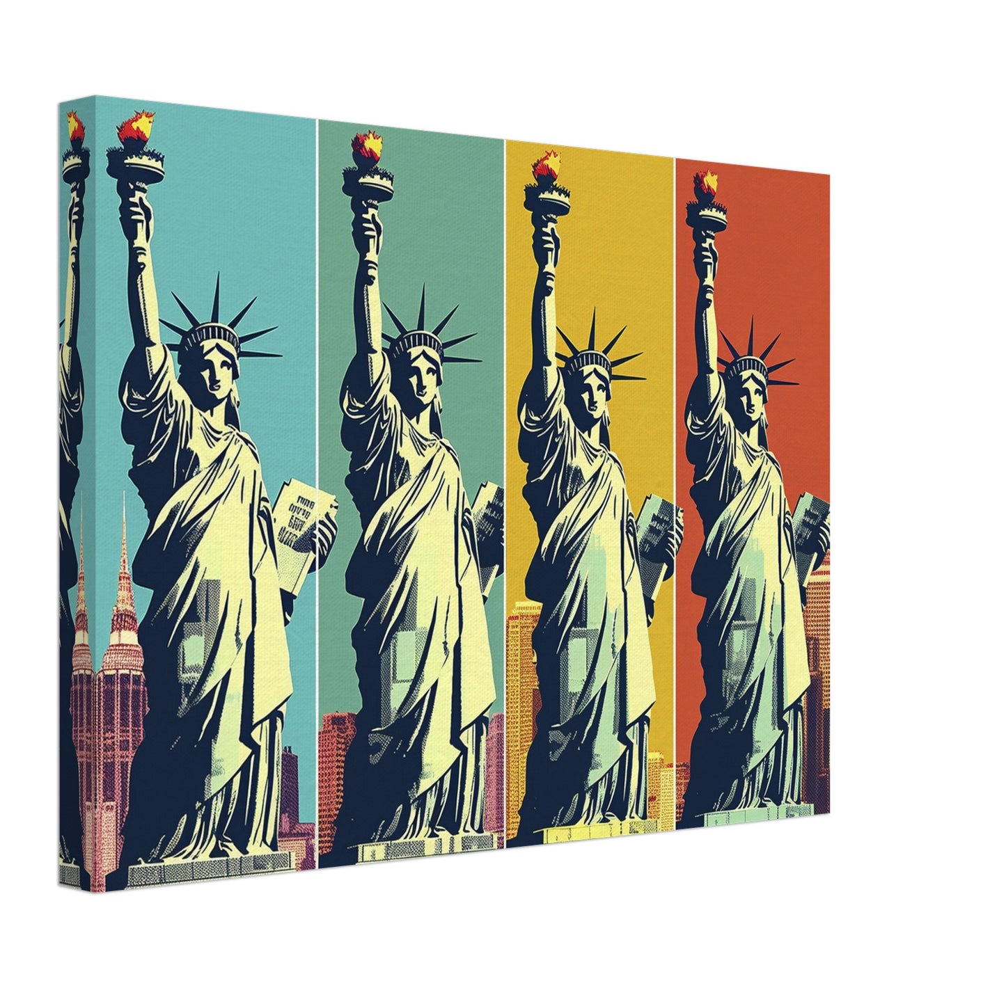 New York City - Canvas - Statue Of Liberty Quadrants