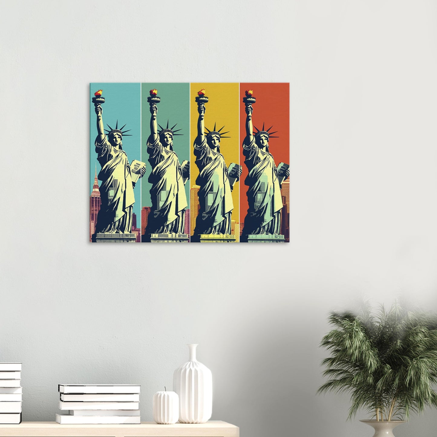 New York City - Canvas - Statue Of Liberty Quadrants