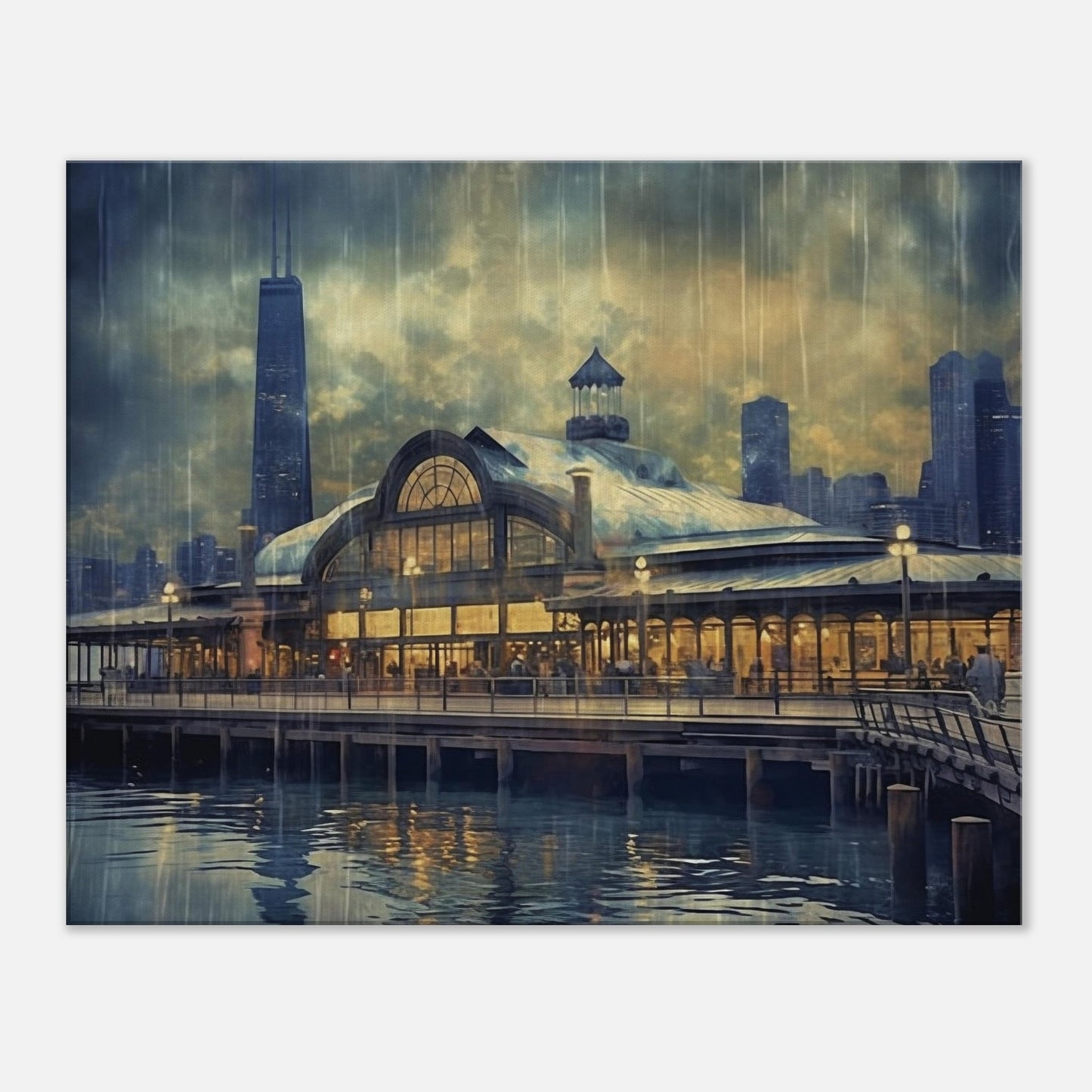 Chicago - Canvas - Foggy Pier