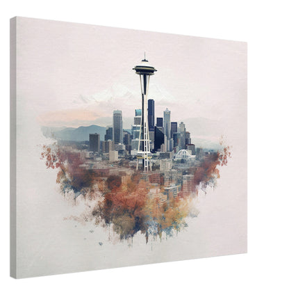 Seattle - Canvas - Double Exposure Style